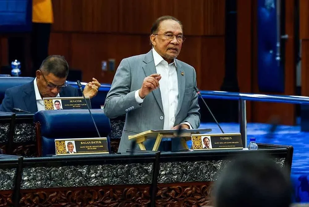Anwar pada Mesyuarat Kedua, Penggal Keempat Parlimen ke-15, Persidangan Dewan Rakyat di Bangunan Parlimen. Foto Bernama