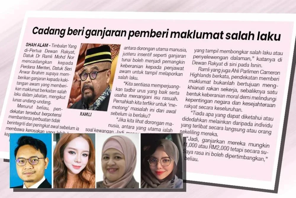 Laporan Sinar Harian pada Selasa. (Gambar kecil: Muhammad Dzul Aiman, Nordiani, Mashitah, Noor Yasmin)