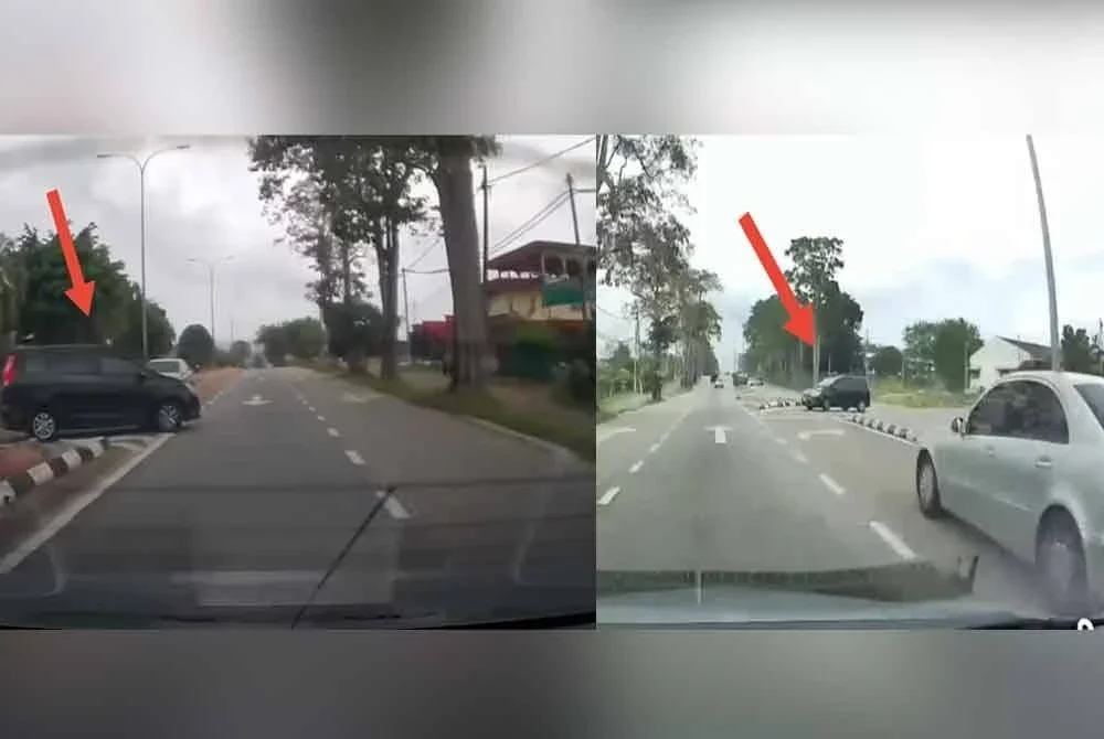 MPV berkenaan dikesan memandu melawan arus sebelum membuat pusingan U memasuki laluan bertentangan.