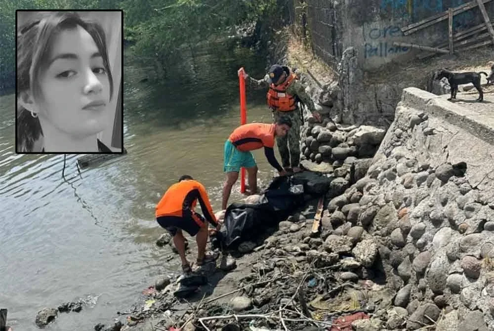 Pasukan Biro Perikanan dan penguat kuasa tempatan mengangkat mayat mangsa untuk proses selanjutnya. Gambar kecil: Akini Arradaza. Foto Agensi