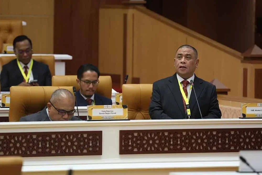 Saarani ketika menyampaikan ucapan perasmian sempena Mesyuarat Pertama, Tahun Pertama, Dewan Belia Negeri Perak Sesi Kelima di Dewan Negeri Perak, pada Sabtu.