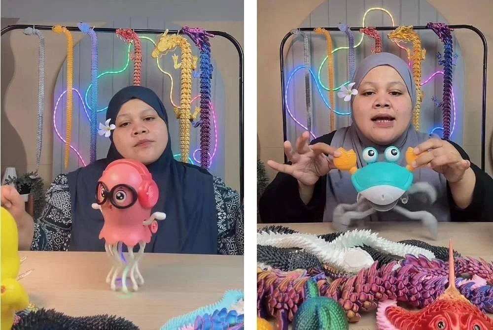 Tangkap layar video dimuat naik Kakak Naga sehingga mencuit hati warga maya. Foto TikTok @nurfaezahkhalid3