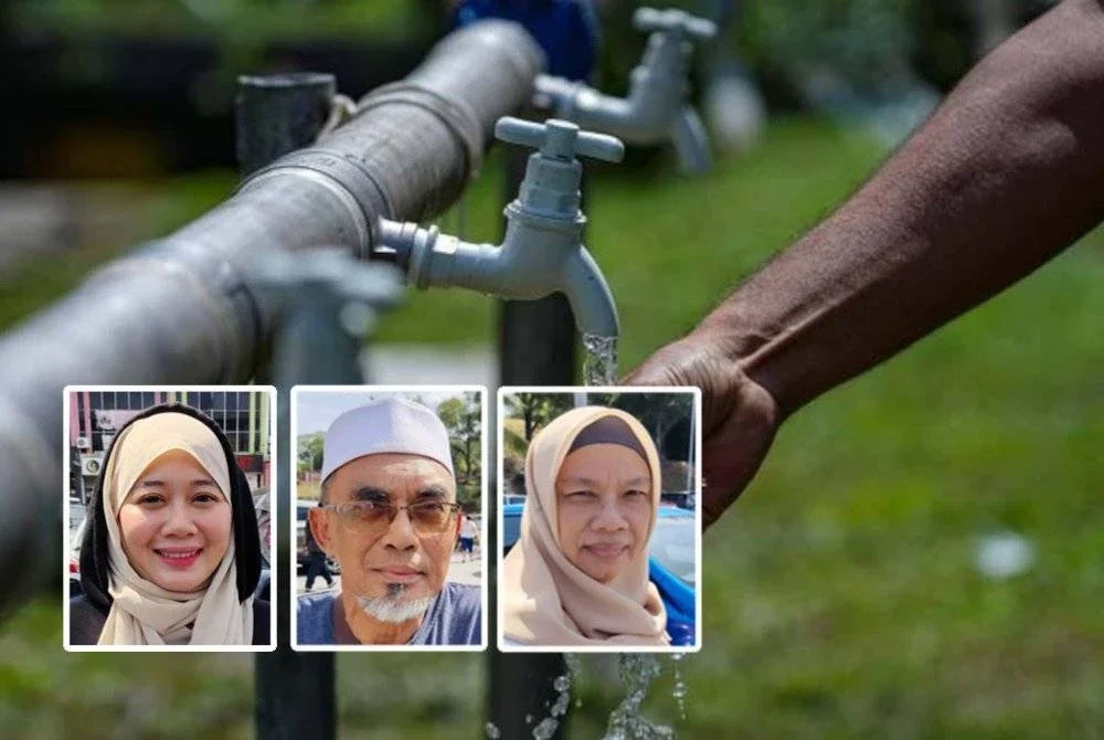 Skim Air Darul Ehsan (SADE) beri 20 meter padu air percuma sebulan kepada isi rumah berpendapatan RM6,000 ke bawah. Gambar kecil: Ahirullzaman, Kamarul Ariffin dan Rosmawati