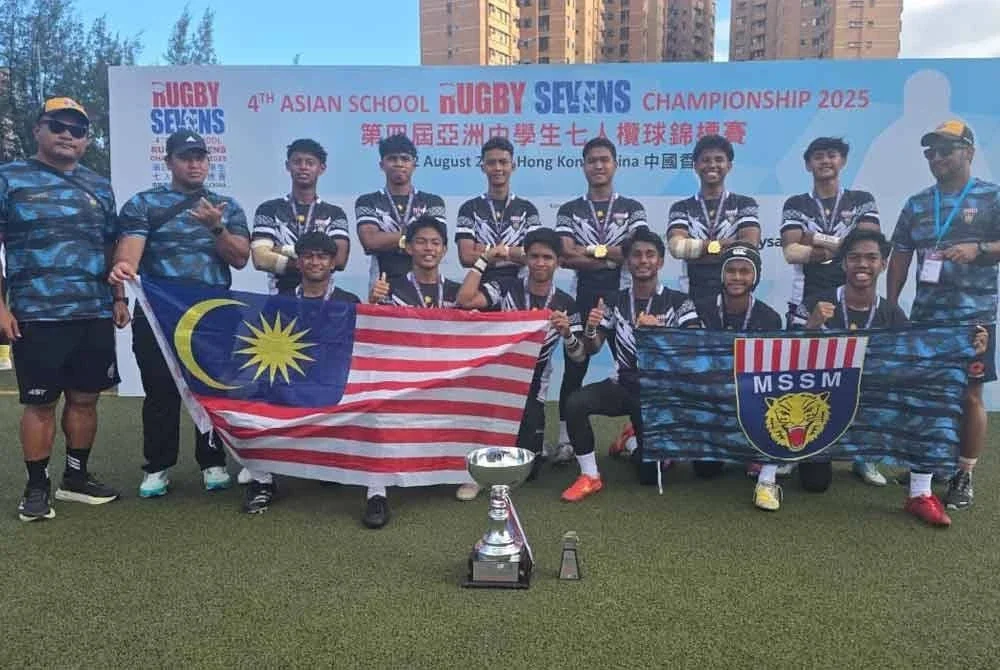 Malaysia juara Kejohanan Ragbi 7s Sekolah Asia di Hong Kong pada Ahad.