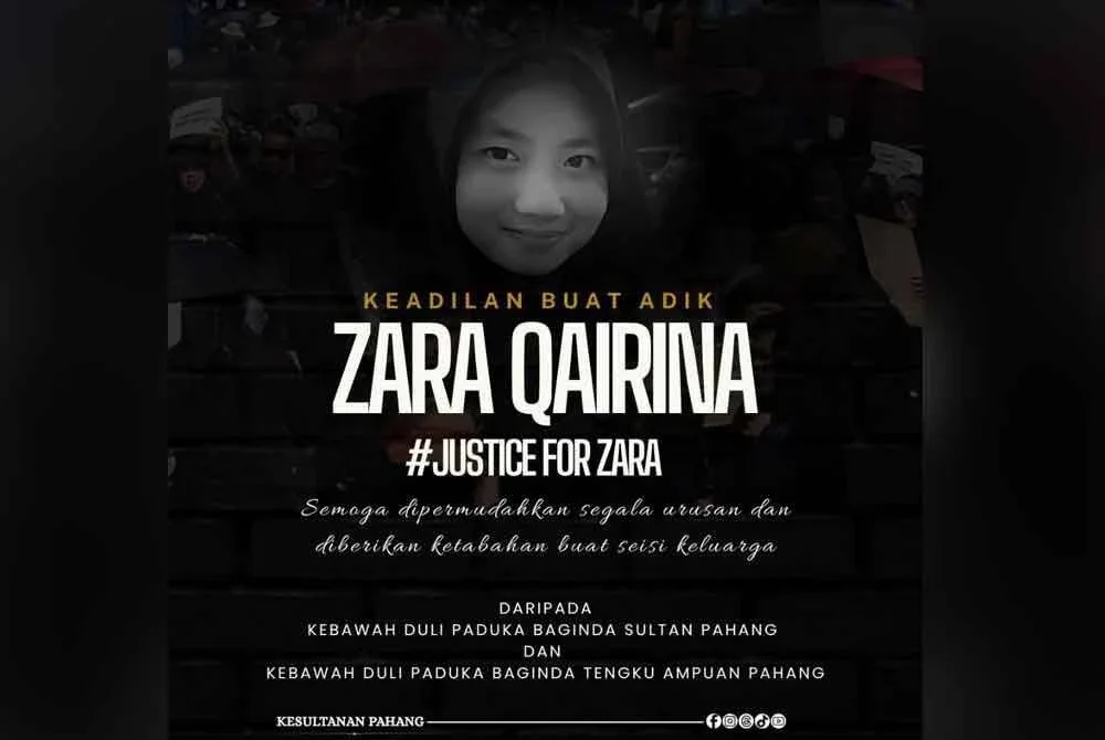 Tangkap layar kenyataan di Facebook Kesultanan Pahang.