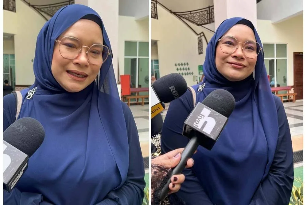 Nora Ariffin ketika ditemui media di pekarangan Mahkamah Rendah Syariah Petaling, Subang Bestari pada Isnin.