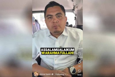 Akmal menerusi video yang dimuat naik di Facebook pada Isnin.