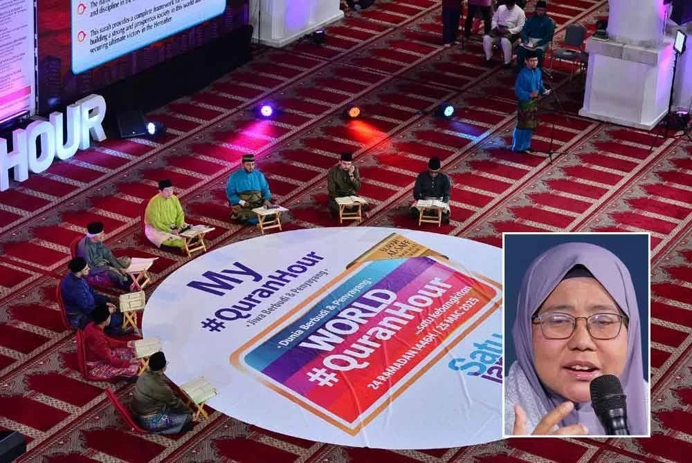 Malaysia #QuranHour 2025 kembali untuk tahun ke-11 penganjurannya pada 30 Ogos ini dengan tema istimewa 'Merdeka Dengan Rasa'. Gambar kecil: Marhaini