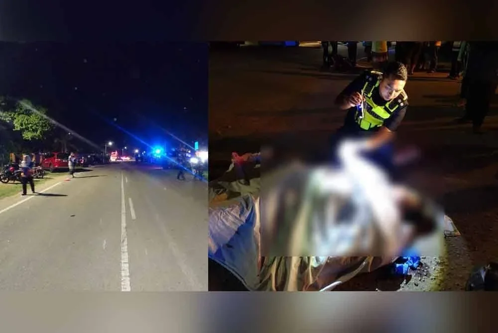 Seorang lelaki maut selepas motosikal ditunggang melanggar motosikal lain yang mengubah haluan - Foto: Polis