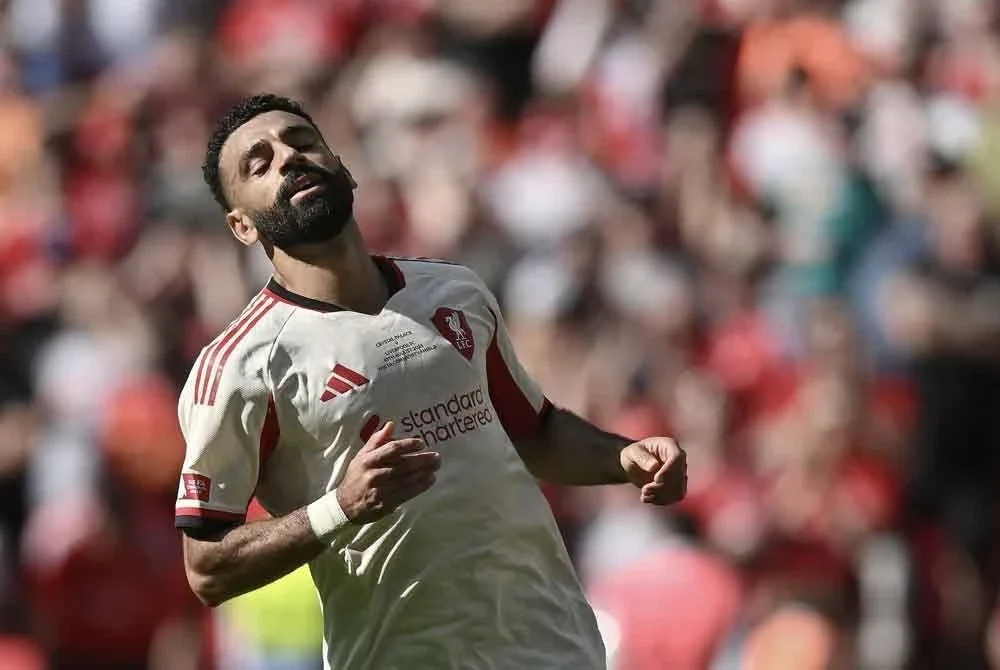 Salah tenggelam ketika perlawanan Perisai Komuniti menentang Crystal Palace baru-baru ini. Foto: Agensi