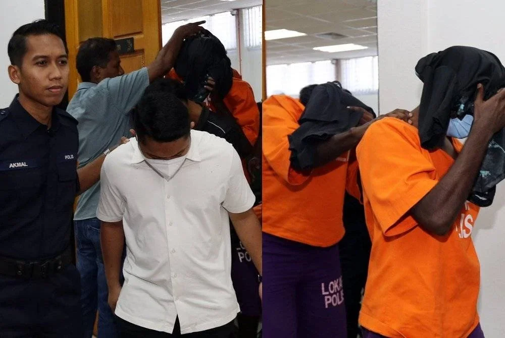 Empat lelaki mengaku bersalah di Mahkamah Majistret Teluk Intan atas pertuduhan melakukan gaduh gempar sehingga mengganggu ketenteraman awam semasa perlawanan bola sepak di Padang Speedy, Teluk Intan minggu lalu.