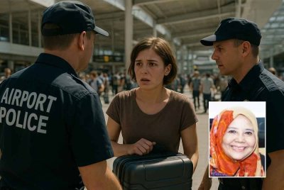 Kaum wanita perlu sentiasa berwaspada agar tidak menjadi 'keldai dadah' ketika berada di lapangan terbang. - Gambar hiasan dijana AI, gambar kecil: Jamelah