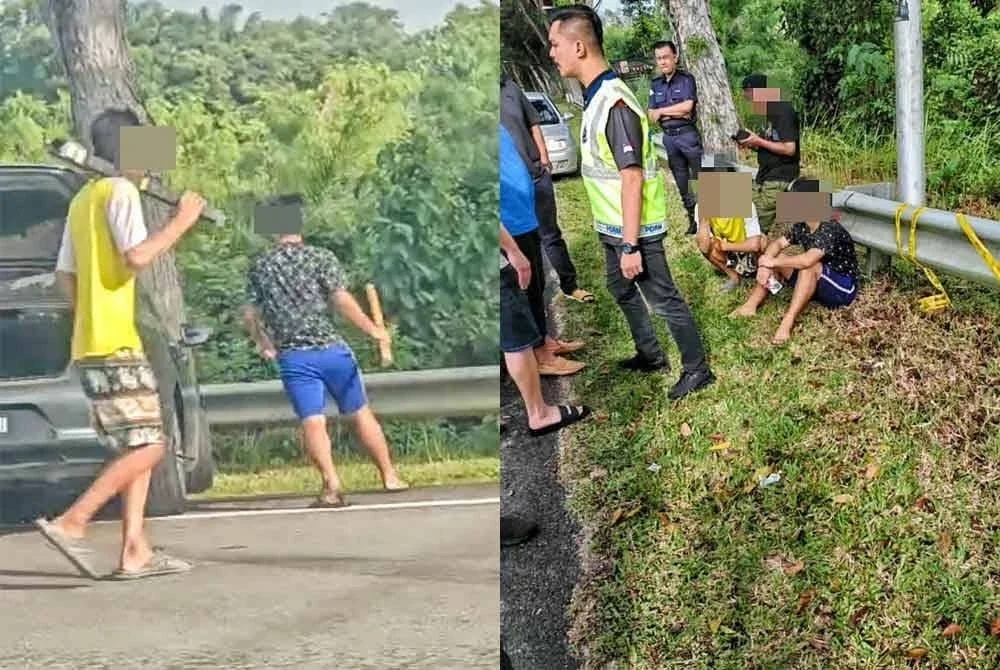 Dua indvidu dipercayai menggunakan senjata dalam pergaduhan itu.