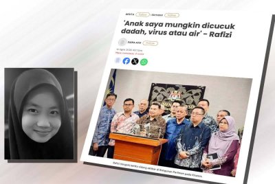 Allahyarhamah Zara Qairina (Kanan: Laporan Sinar Harian pada Khamis.)