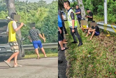 Dua indvidu dipercayai menggunakan senjata dalam pergaduhan itu.