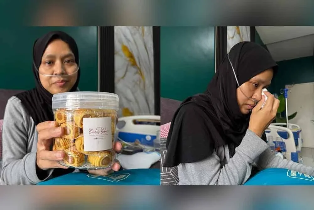 Siti Zaleha menunjukkan produk tart ke KL uaran Bondas Bakers.