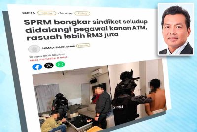 Laporan Sinar Harian pada 13 Ogos lalu. Gambar kecil: Ikmal Hisham