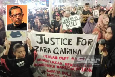 Perhimpunan ribuan para penunjuk perasaan #JusticeforZaraQairina buat julung-julung kali dalam tragedi sedemikian rupa. Foto kecil:Dzulkifli 