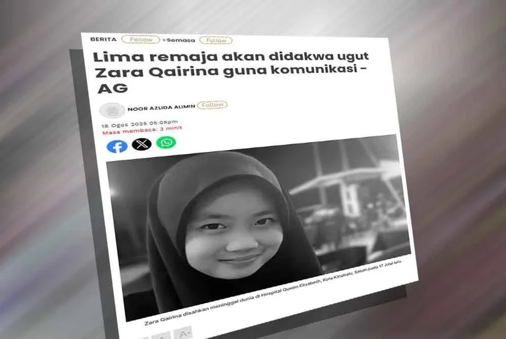 Seramai lima remaja perempuan akan didakwa di Mahkamah Kanak-kanak Kota Kinabalu, Sabah pada Rabu ini atas pertuduhan membuli Zara Qairina dengan mengugut melalui komunikasi.