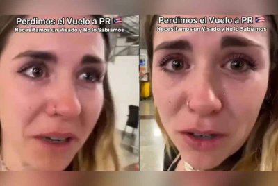 Caldass kelihatan menangis selepas terkandas di lapangan terbang gara-gara percayakan maklumat dari ChatGPT. - Agensi