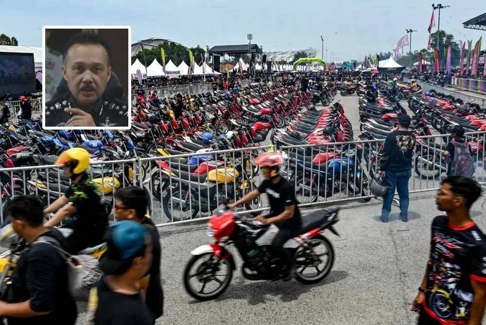 Polis mengingatkan pengunjung dan peserta RXZ Members 7.0 untuk tidak mempamerkan aksi berbahaya. Gambar hiasan. Foto kecil: Mohd Yusri.