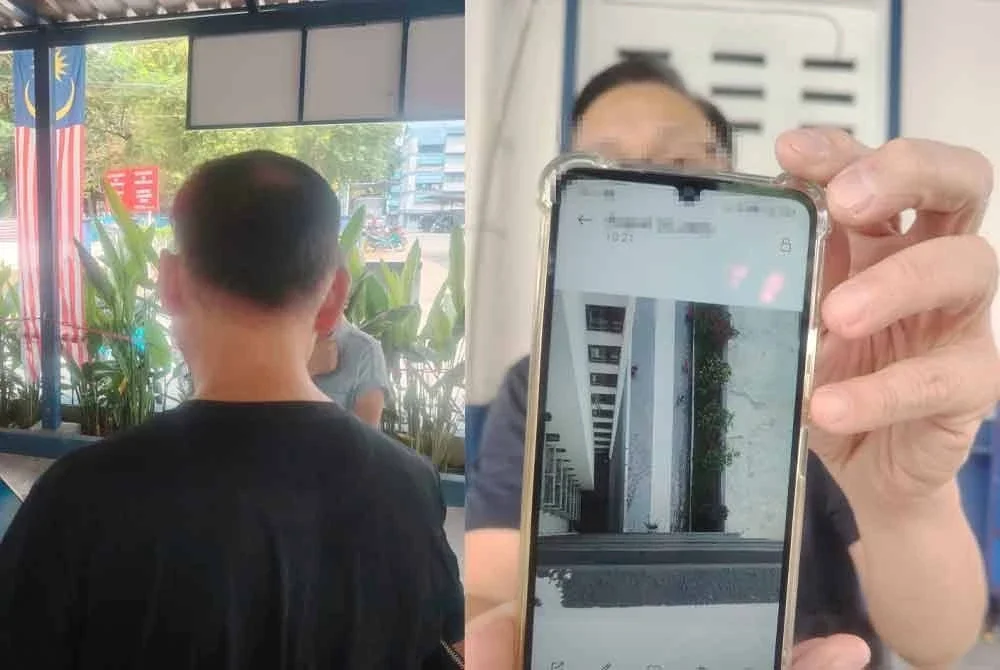 Bapa mangsa menunjukkan gambar lokasi kejadian.