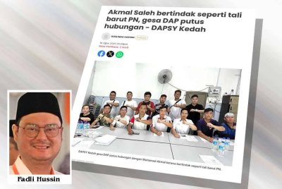 Laporan Sinar Harian pada Isnin mengenai gesaan DAPSY Kedah.