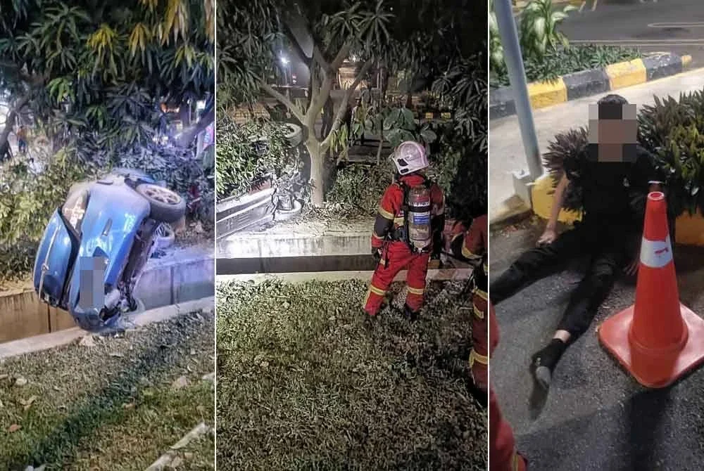 Kenderaan yang dinaiki mereka terkibat dalam kemalangan sebelum terbakar.