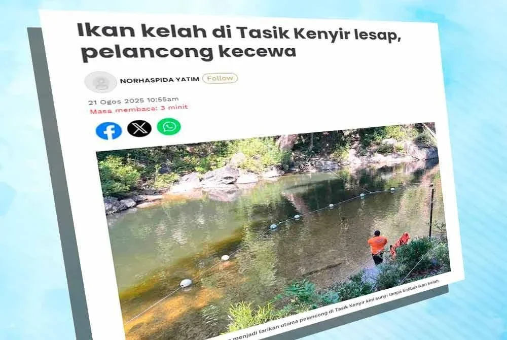 Laporan Sinar Harian pada Khamis mengenai ikan kelah di Tasik Kenyir dikatakan lesap.