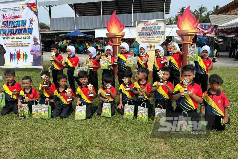 Murid prasekolah yang turut menyertai kejohanan sukan sekolah.
