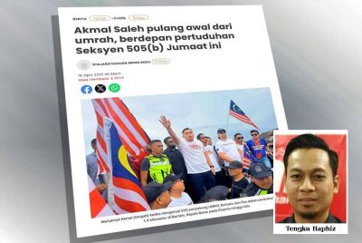 Laporan Sinar Harian berhubung Akmal Saleh pulang awal dari umrah, berdepan pertuduhan Seksyen 505(b) Jumaat ini