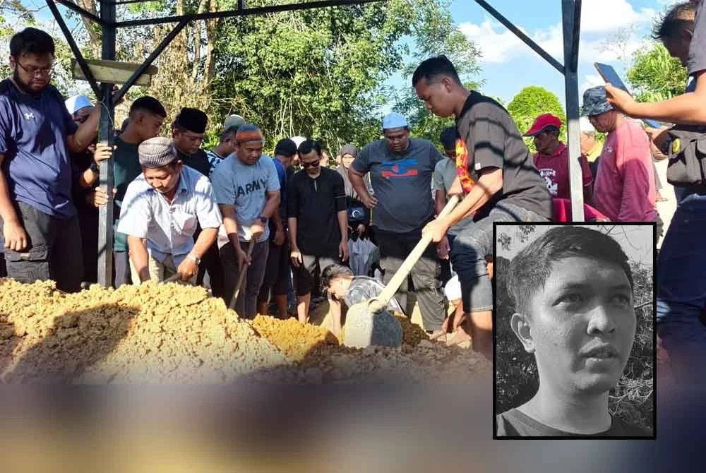 Kira-kira 1,000 yang hadir pada majlis pengebumian Allahyarham. Gambar kecil: Mohd Shukri