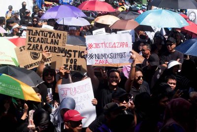 Rakyat di negara ini perlu memainkan peranan masing-masing, sama ada secara langsung atau tidak langsung dalam menegakkan keadilan buat Zara Qairina. Foto Bernama