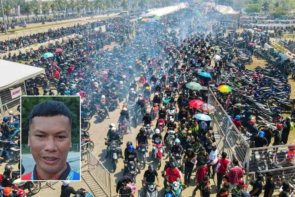 Himpunan besar-besaran peminat motosikal RXZ selama dua hari di Litar Permotoran Kompleks Sukan Gong Badak, Kuala Nerus. Gambar kecil: Mohd Lukhman