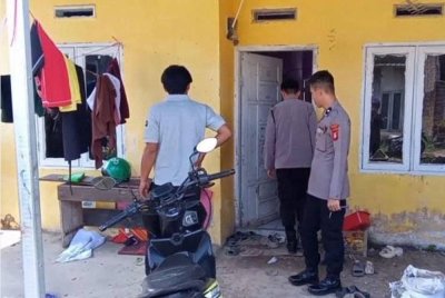 SA ditahan selepas didakwa mengasari isterinya di Kabupaten Gowa, Sulawesi Selatan. Foto Tribun Timur