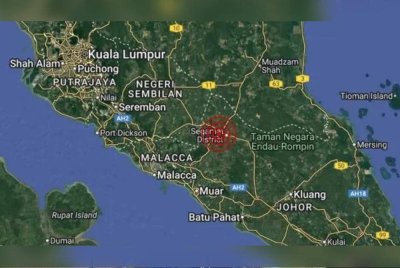 Gegaran gempa bumi lemah bermagnitud 4.1 yang berlaku di Segamat, Johor turut dirasai penduduk di Melaka, Negeri Sembilan dan selatan Pahang.