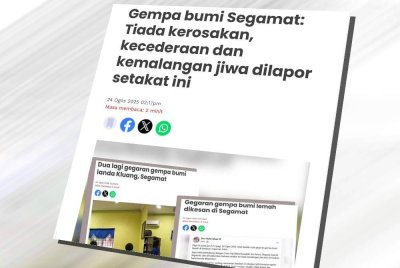 Laporan Sinar Harian pada Ahad.