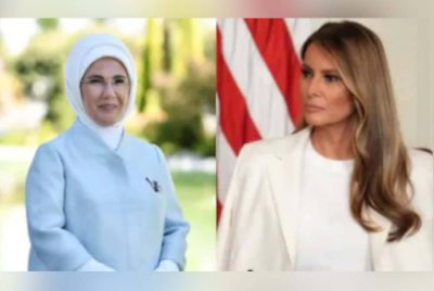 Emine Erdogan (kiri) menulis surat kepada Melania Trump pada Sabtu. Foto Agensi