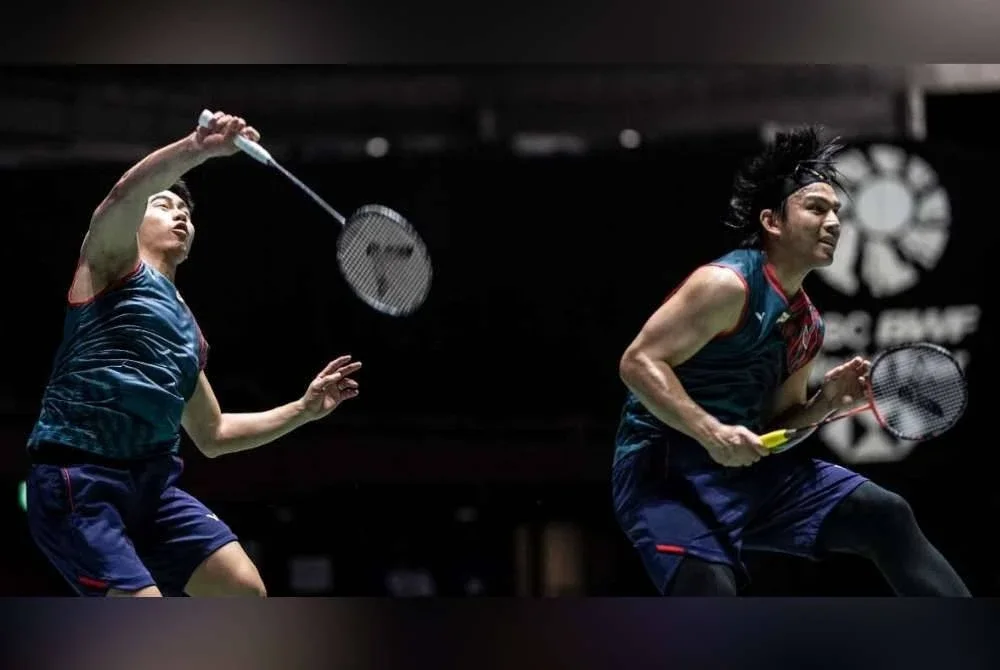 Nur Izzuddin (kanan) dan Fei Din dijangka mudah untuk mara ke suku akhir Kejohanan Dunia di Paris. Foto Agensi