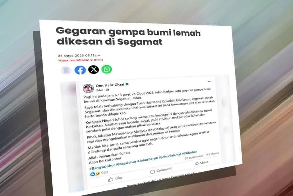 Laporan Sinar Harian pada 24 Ogos.