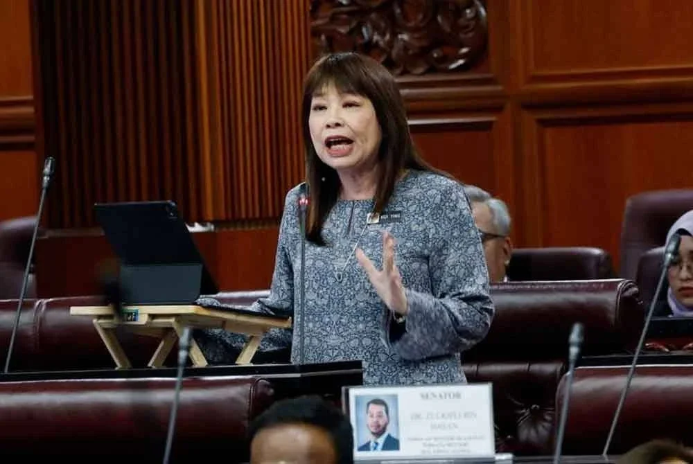 Hui Ying ketika Mesyuarat Kedua, Penggal Keempat Parlimen ke-15 Persidangan Dewan Negara di Bangunan Parlimen pada Selasa. Foto Bernama
