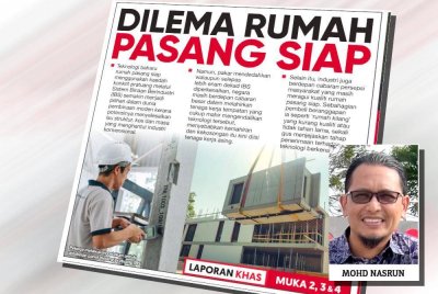 Muka hadapan Sinar Harian pada Selasa. (Gambar kecil: Mohd Nasrun)