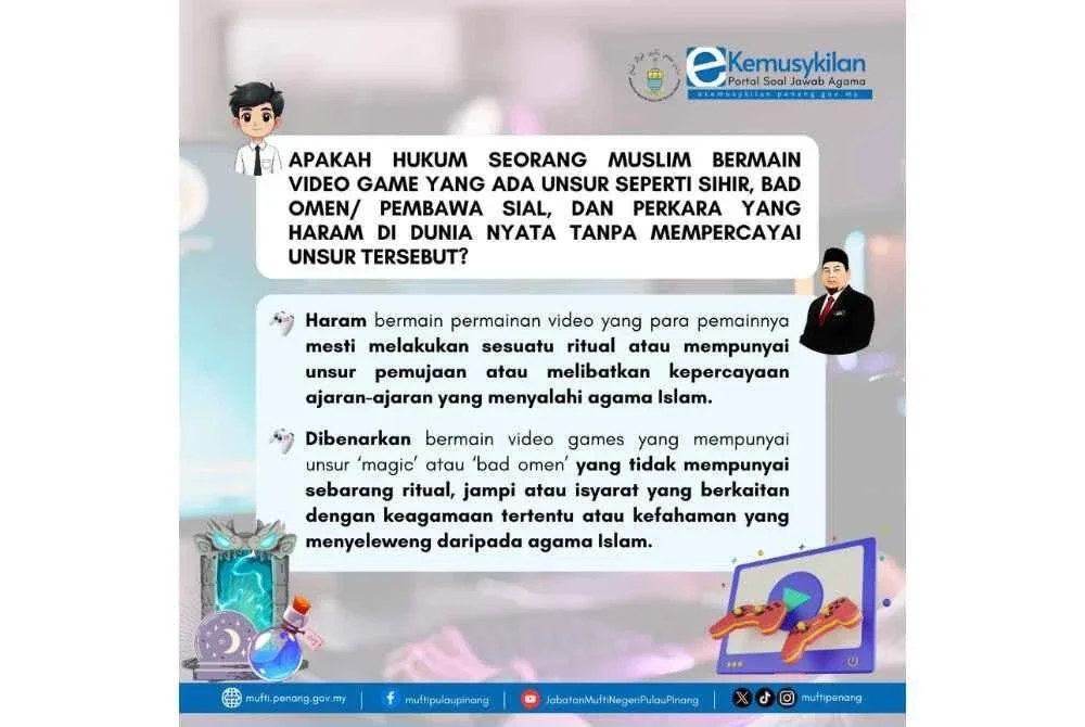 INFOGRAFIK yang dikongsikan oleh Jabatan Mufti Negeri Pulau Pinang di akaun Facebook milik mereka.