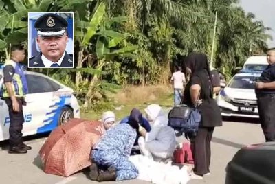 Tangkap layar rakaman video memaparkan kejadian seorang lelaki tikam bekas isterinya di Kanchong Darat, Banting Isnin lalu. Foto kecil: Mohd Akmalrizal