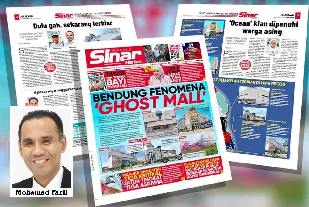 Sinar Harian pada Rabu melaporkan, Malaysia tidak terkecuali daripada berdepan fenomena 'ghost mall' iaitu pusat beli-belah yang semakin kurang pelanggan atau terbiar usang.