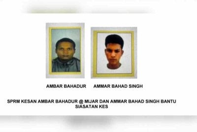 SPRM sedang mengesan dua lelaki warga Nepal bagi membantu siasatan berhubung satu kes rasuah.