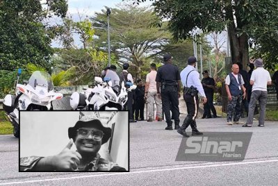 Suasana di Tanah Perkuburan Islam Kampung Rinching Ulu di sini pada Jumaat mula dipenuhi orang ramai susulan penggalian semula kubur seorang kadet Palapes Universiti Teknologi Malaysia (UTM), Allahyarham Syamsul Haris Shamsudin.