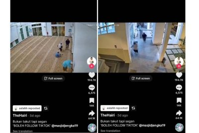 Dua AJK Masjid Nurul Huda, Jengka 19, Pahang lari lintang-pukang selepas disakat kawan mereka.