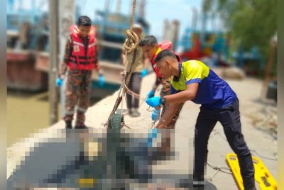 Mangsa disahkan meninggal dunia oleh pegawai perubatan dari Kementerian Kesihatan Malaysia (KKM) yang hadir di lokasi. Foto Bomba Perak 