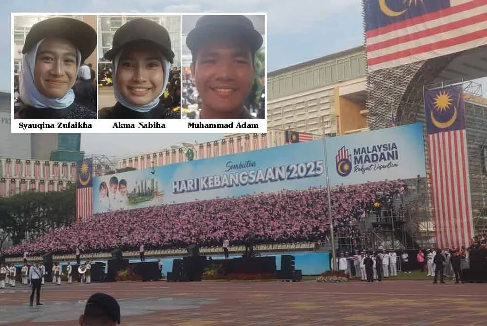 Sambutan Hari Kebangsaan 2025 yang berlangsung pada Ahad menyaksikan persembahan teres grafik manusia melibatkan penyertaan seramai 2,000 pelajar di Dataran Putrajaya.